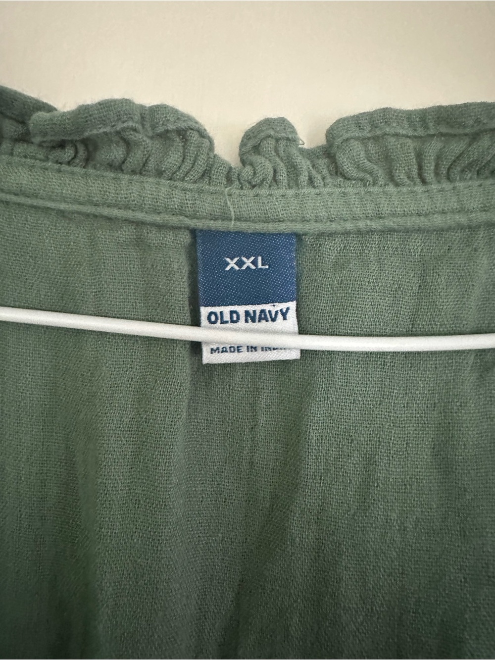Old Navy Sage Green Ruffled Neck Top - Picture 2 of 2